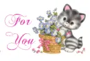 Cat with Flowers - For You