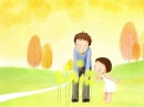 liTTLe nice gal & dad smelL floweR