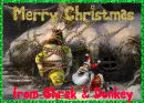 Shrek & Santa Donkey from Shrek the Halls (glitter)- Merry Christmas from Shrek & Donkey