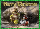Shrek & Santa Donkey from Shrek the Halls (glitter)- Merry Christmas