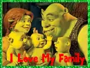Shrek, Fiona & Triplet Babies (glitter)- I Love My Family