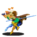 Gambit and Rouge kissing