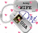 Army Wife Dog Tags (with floating hearts)- Dani