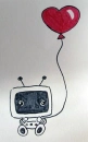Robot w/ Heart Balloon