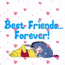 Pooh & Eeyore (with floating hearts)- Best Friends...Forever!