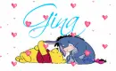 Pooh & Eeyore (with floating hearts)- Gina
