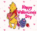 Pooh & Piglet (with floating hearts)- Happy Valentine's Day
