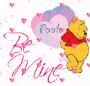 Pooh with Heart (with floating hearts)- Be Mine