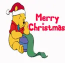 Pooh with Christmas List- Merry Christmas