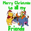 Pooh, Tigger & Eeyore Christmas (glitter)- Merry Christmas to All My Friends