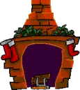 Santa coming down the chimney (animated)