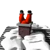 Santa Stuck in Chimney (animated)