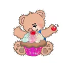 Bear with cupcake