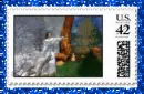 Native American Woman Stamp (glitter boarder)