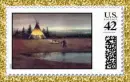 Native American Stamp (glitter boarder)- teepee 