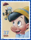 Pinocchio & Jimmy Cricket Stamp (glitter boarder)