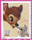 Bambi & Thumper Stamp (glitter boarder)- Gina