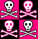 pink & black skullz background