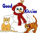 Snowperson with Cats (animated)- Good Kitties