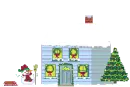 Santa on top of house (animated)