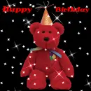 RED TEDDY--HAPPY BIRTHDAY
