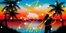 Couple on the Beach Tag (with sparkles)- I Love Chad