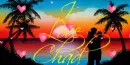 Couple on the Beach Tag (with floating hearts)- I Love Chad