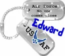 Air Force Dog Tags (with sparkles)- Edward