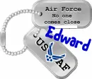 Air Force Dog Tags (with lightning effects)- Edward