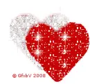 Hearts, glitter