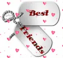 Dog Tags (with floating hearts)- Best Friends