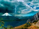 nature scene active volcano