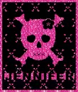 Pink glitter skull & crossbones Jennifer