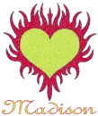 Madison Flaming Heart (Red & Lime)