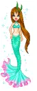 mermaid doll blue hat hair sea ocean bubbles brown hair brunette so cute let me out