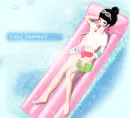 kawaii girl listening to mp3