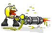 smiley with gun