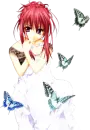 girl with butterflies