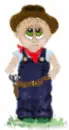 Little Boy Playing Cowboy (animated)