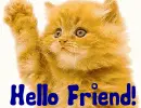 Waving Cat (animated)- Hello Friend!