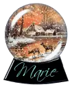 Deer & Cabin in the Snowy Woods Snowglobe (animated)- Marie