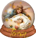 Angel with Baby Snowglobe (animated)- Teresa