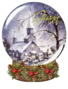Christmas Church in the Snow Snowglobe (animated)- Giana