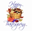 Raccoon in Basket (glitter)- Happy Thanksgiving