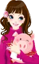 GIRL WITH PIGGY