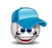 baseball wearing ball cap