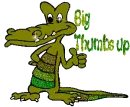 biig thumbs up Aligator