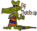 A Gator fan thumbs up