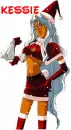 Sexy Anime Girl in Santa Outfit (with snowfall effect)- Kessie
