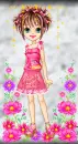 girl with pink flower